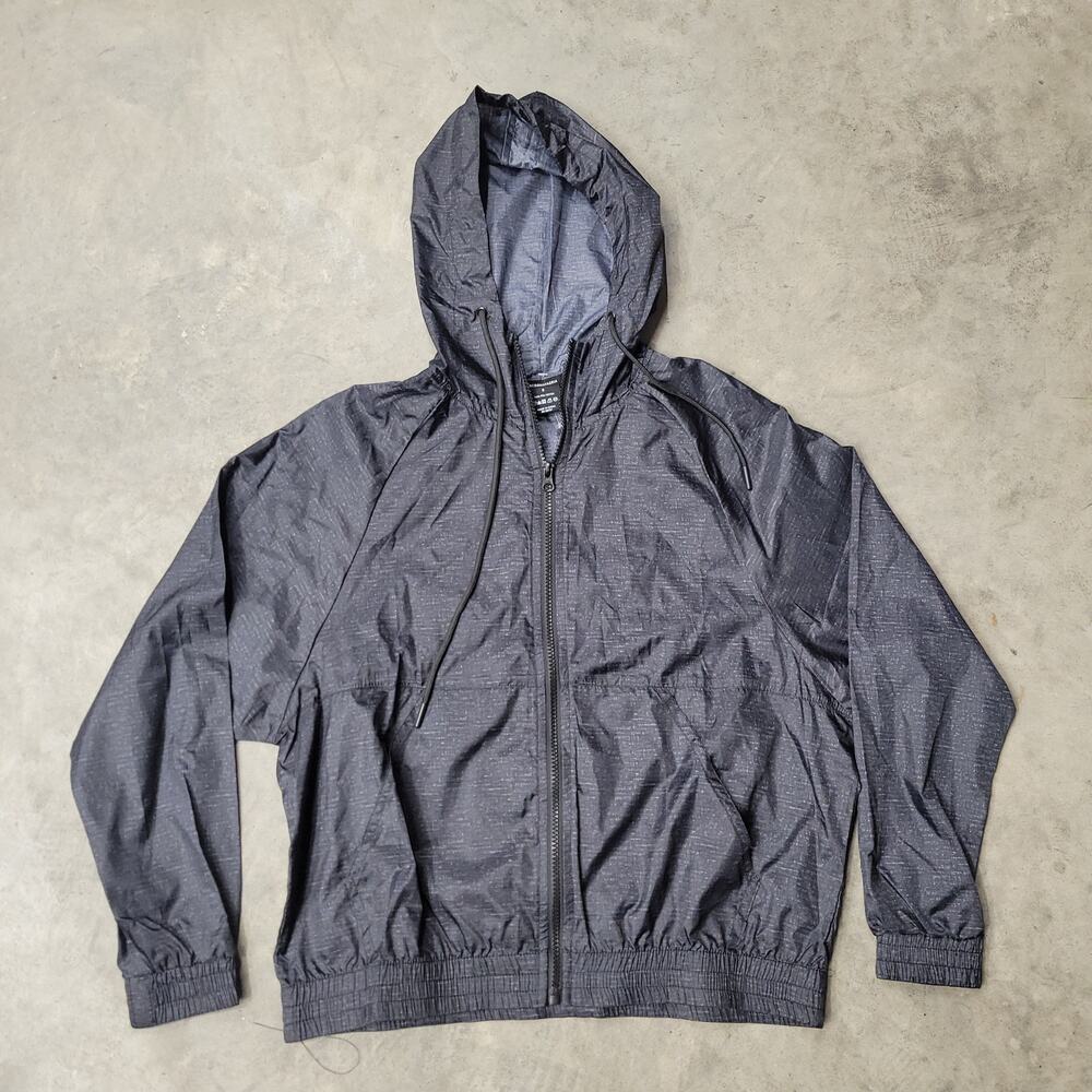 BCBG MaxAzria Active Full Zip Up Hoodie Women's Small Black Gray Polyester